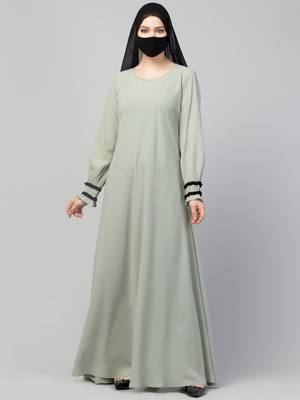 Two Pieces Set- Umbrella Flare Abaya With Hijab 5