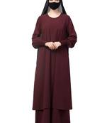 Four Pieces Set- Dual Layer Abaya With Khimar, Stole & Mouth Piece.