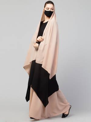 Three Piece Set- Dual Layered Designer Abaya With Hijab & Mouth Piece. 5