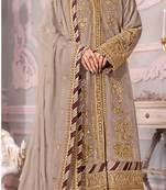 Brown Pakistani Georgette Suite with Embroidery work