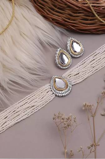 Alyesha Latest Stylish Choker Traditional Necklace Jewellery Set for Women