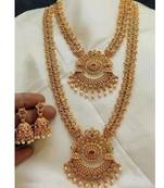 ALYESHA JEWELLERY SET FOR WOMEN GOLD PLATED TRADITIONAL JEWELRY SET ANTIQUE NECKLACE SET WITH EARRINGS FOR WOMEN