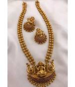 ALYESHA JEWELLERY SET FOR WOMEN GOLD PLATED TRADITIONAL JEWELRY SET ANTIQUE NECKLACE SET WITH EARRINGS FOR WOMEN	
