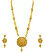 ALYESHA JEWELLERY SET FOR WOMEN GOLD PLATED TRADITIONAL JEWELRY SET ANTIQUE NECKLACE SET WITH EARRINGS FOR WOMEN	