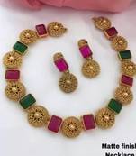 Alyesha Latest Stylish Choker Traditional Necklace Jewellery Set for Women