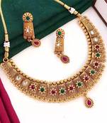 Alyesha Latest Stylish Choker Traditional Necklace Jewellery Set for Women