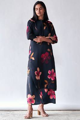 Black bemberg silk co-ord set 1