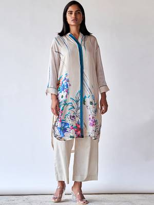 Tofu Cream Bemberg Silk Co-ord Set 1