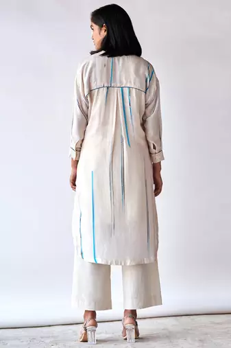 Tofu Cream Bemberg Silk Co-ord Set