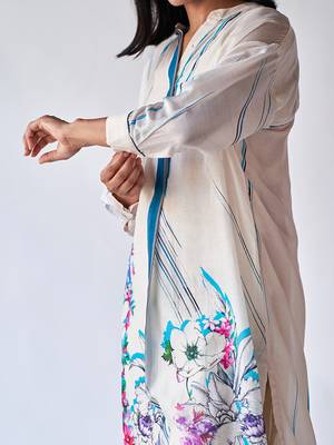 Tofu Cream Bemberg Silk Co-ord Set 4