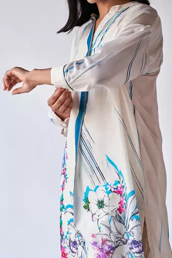 Tofu Cream Bemberg Silk Co-ord Set
