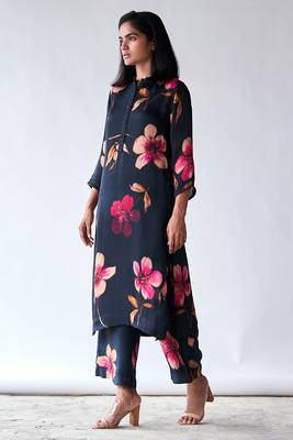 Black bemberg silk co-ord set 2