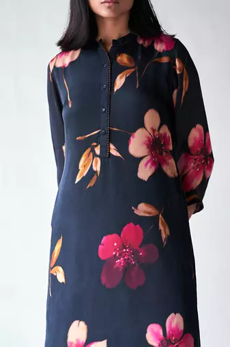 Black bemberg silk co-ord set