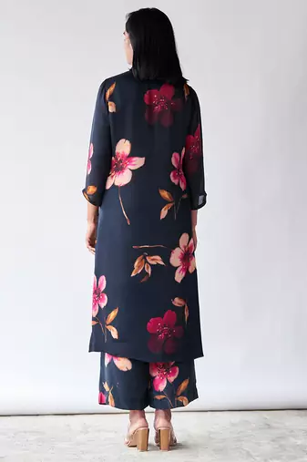 Black bemberg silk co-ord set