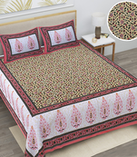 Premium 100% cotton multi color printed double bedsheet(90x100 inch)