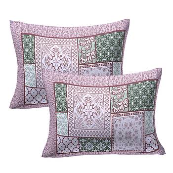 Premium 100% cotton king size pink flower printed double bedsheets with 2 pillow covers (90x108 inch) 2