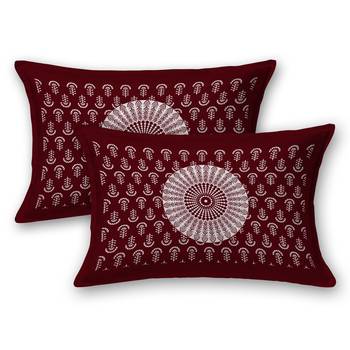 100% cotton maroon color circle mandala double bedsheet (90x100 inch) 2