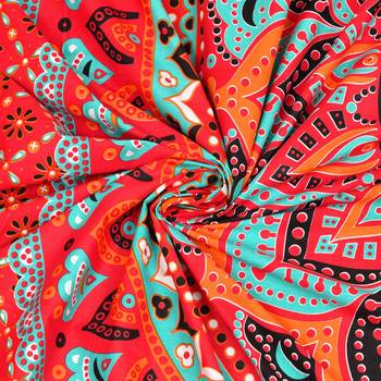 Premium 100% cotton king size red color mandala printed double bedsheet (90x108 inch) 4