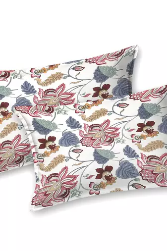 Premium 100% cotton king size flower printed double bedsheets with 2 pillow covers (90x108 inch)
