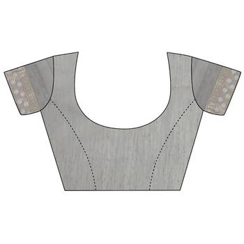 Elora cotton silk ikkat zari designer saree for women (grey) 6
