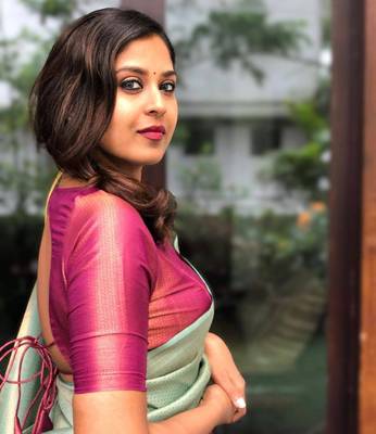  Pista Color Silk Blend Blend Sarees With Blouse 5