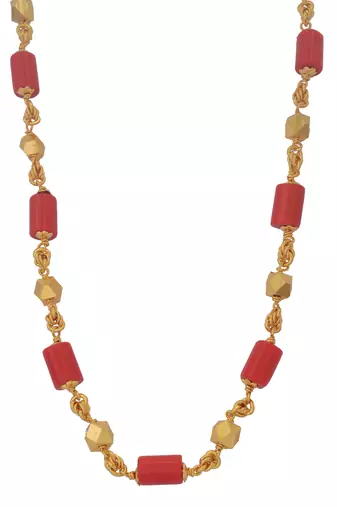  coral necklace one gram gold 30" LONG
