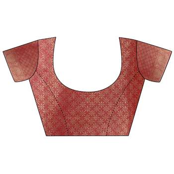 Elora cotton silk ikkat zari designer saree for women (red) 6