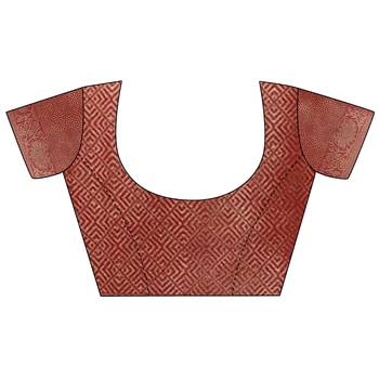 Elora cotton silk ikkat zari designer saree for women (red) 6