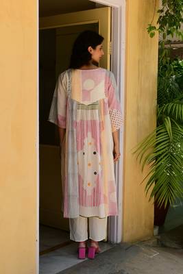 Hand block printed classic kurta with bottom 2