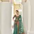Elora linen copper zari butta designer saree for women (bottle green)