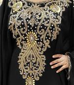 Black  Zari & Stone Gold Work stitched Georgette Designed Farasha Party Wear