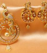 Beautiful  High Gold Peacock Pendant Set