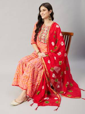 Winered woman orange embroidered sharara set 3