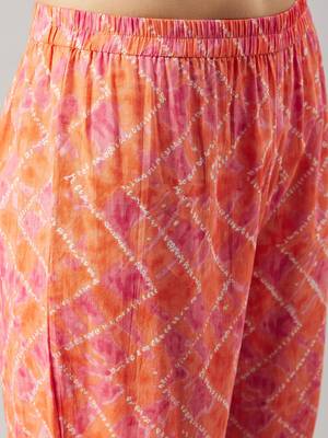 Winered woman orange embroidered sharara set 6
