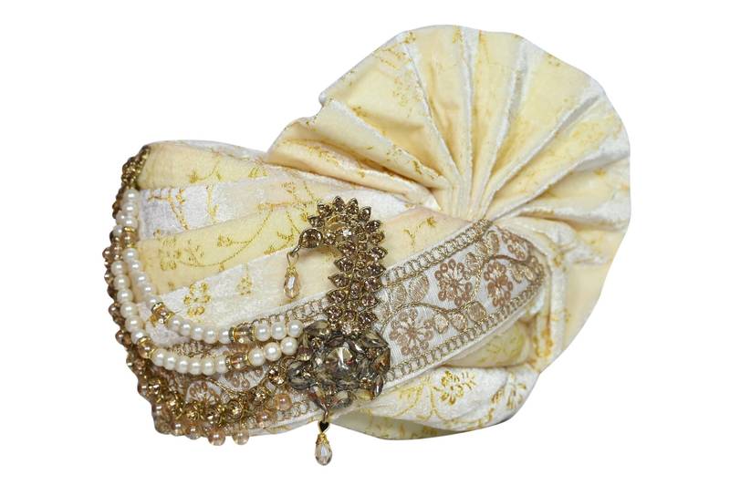 Zaridhar || Premium Collection Velvet  Men Traditional Pagdi/ Turban for Groom with SAFA ( DULHA) II Pack of 1