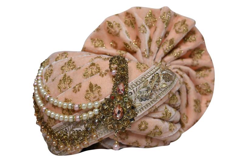 Zaridhar || Premium Collection Velvet  Men Traditional Pagdi/ Turban for Groom with SAFA ( DULHA) II Pack of 1