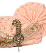 Zaridhar || Premium Collection Velvet  Men Traditional Pagdi/ Turban for Groom with SAFA ( DULHA) II Pack of 1