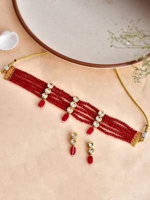 Kundan layered choker jewellery set 1