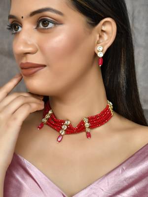 Kundan layered choker jewellery set 2