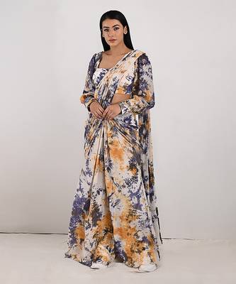 Irina Mustard Saree 1