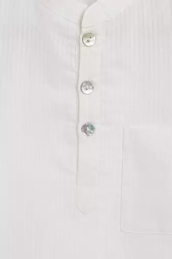 Dobby white kurta set
