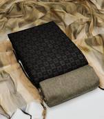 Black Cotton Jacquard Unstitched Dress Material