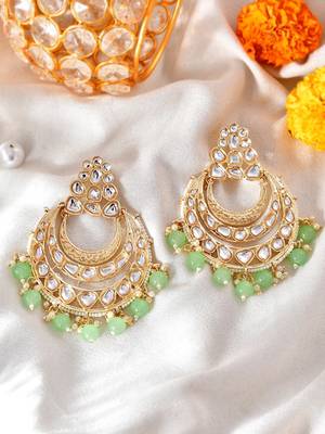 Green pearl earrings 4