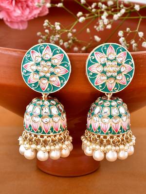 Green pearl earrings 6