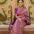 Kimisha women's purple silk woven saree with unstitched blouse piece