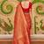 Kimisha women's red silk woven saree with unstitched blouse piece