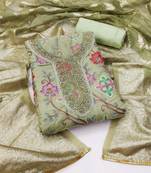 Kimisha pista organza hand work dress material with inner