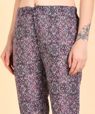 Women's Purple Printed Cotton Kurti With Pant and Dupatta Set 5