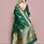 Elora silk blend banarasi woven designer saree for women (green)