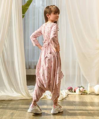 Rosey pink dhoti jumpsuit kids 3